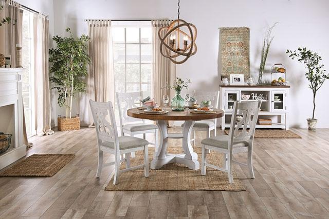 Auletta Transitional Round Dining Table