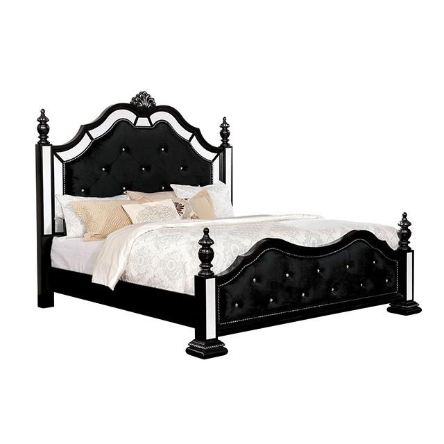 Azha Black Queen Bed