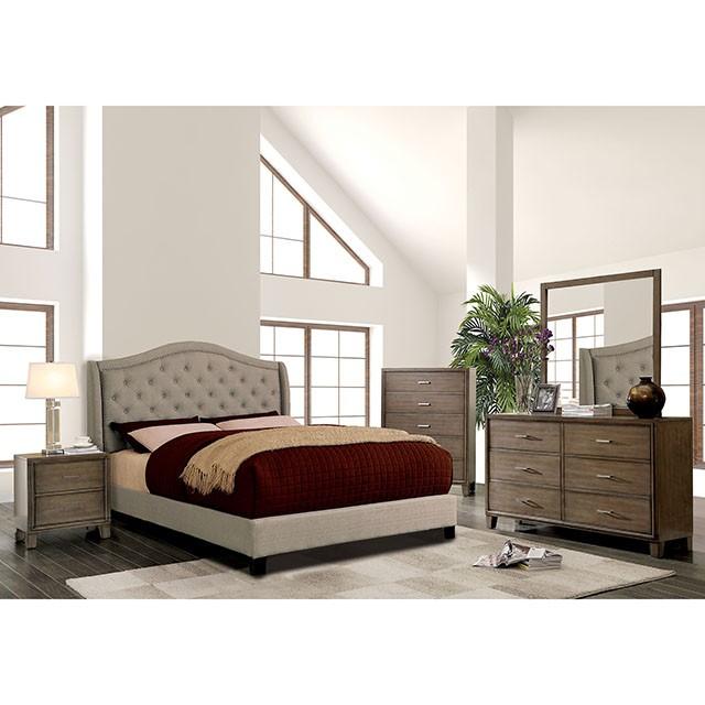 CARLY Queen Bed, Warm Gray