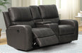 New Classic Furniture Linton Console Loveseat with Dual Recliners in Gray image