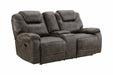New Classic Furniture Anton Dual Recliner Console Loveseat with Power Footrest in Chocolate U4136-25P1-CHC image