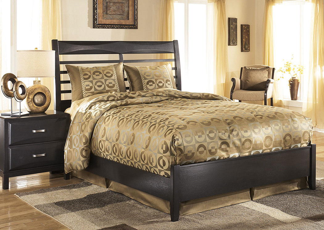 Kira Black Two Drawer Nightstand,Ashley