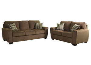 Landoff Walnut Sofa and Loveseat,Signature Design by Ashley