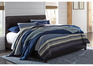 Contemporary Dark Brown King Upholstered Bed,Signature Design by Ashley