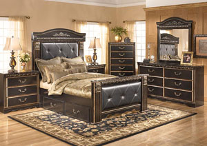 Coal Creek Queen Mansion Storage Bed w/Dresser & Mirror,Signature Design by Ashley