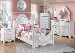 Exquisite Twin Poster Bed w/Dresser & Mirror,Signature Design by Ashley
