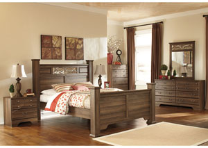 Allymore Queen Poster Bed w/Dresser & Mirror,Signature Design by Ashley