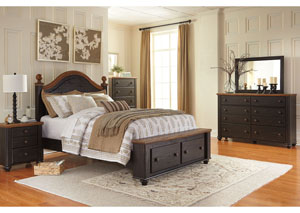 Maxington Two-Tone Queen Storage Poster Bed,Signature Design by Ashley