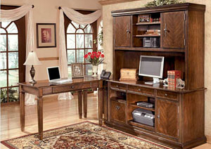 Hamlyn L-Shaped Desk w/Large Hutch & Credenza,Signature Design by Ashley