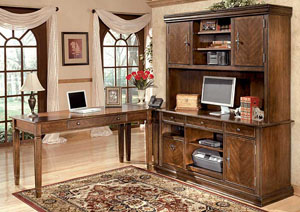 Hamlyn Large L-Shaped Desk w/Large Hutch & Credenza,Signature Design by Ashley