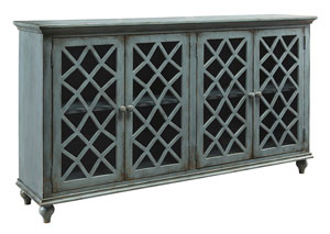 Mirimyn Antique Teal 4 Door Accent Cabinet,Signature Design by Ashley