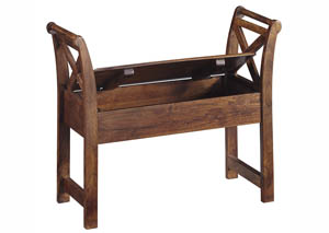 Abbonto Warm Brown Accent Bench,Signature Design by Ashley