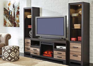 Harlinton Large TV Stand w/Piers & LED Fireplace Insert,Signature Design by Ashley